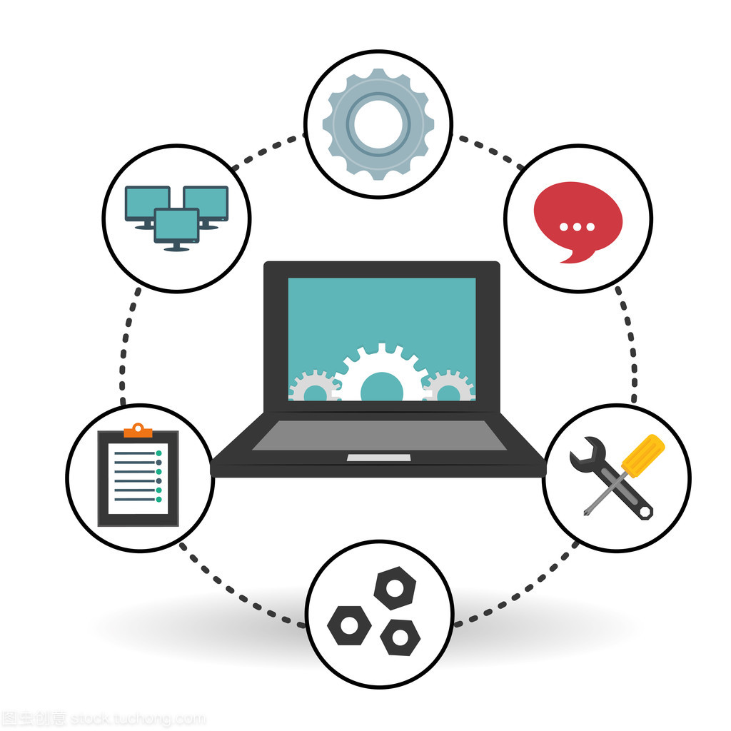 技術(shù)服務(wù)和電話中心圖標(biāo)設(shè)計(jì)、 矢量圖